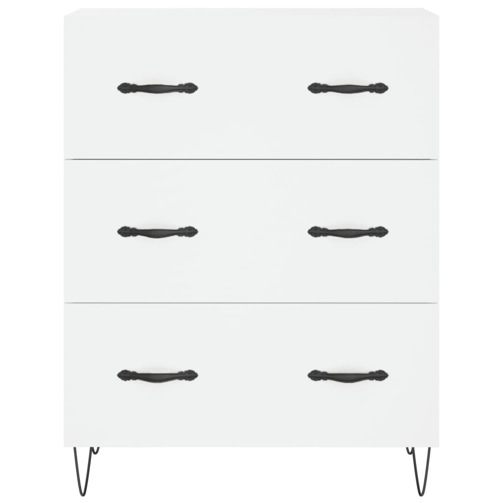 vidaXL Witrynka, biała, 69,5x34x180 cm, materiał drewnopochodny