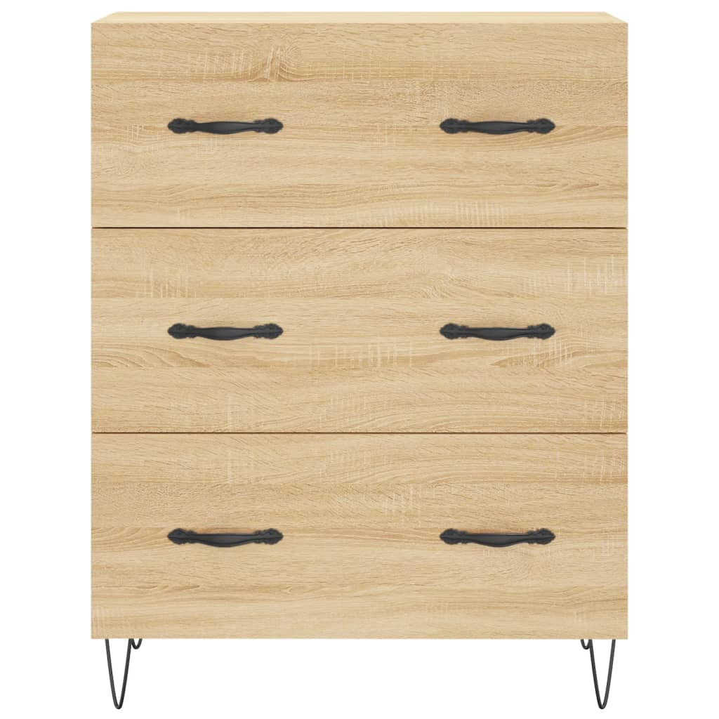vidaXL Witrynka, dąb sonoma, 69,5x34x180 cm, materiał drewnopochodny