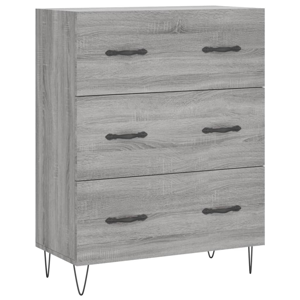 vidaXL Witrynka szary dąb sonoma 69,5x34x180cm materiał drewnopochodny