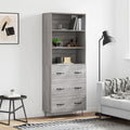 vidaXL Witrynka szary dąb sonoma 69,5x34x180cm materiał drewnopochodny