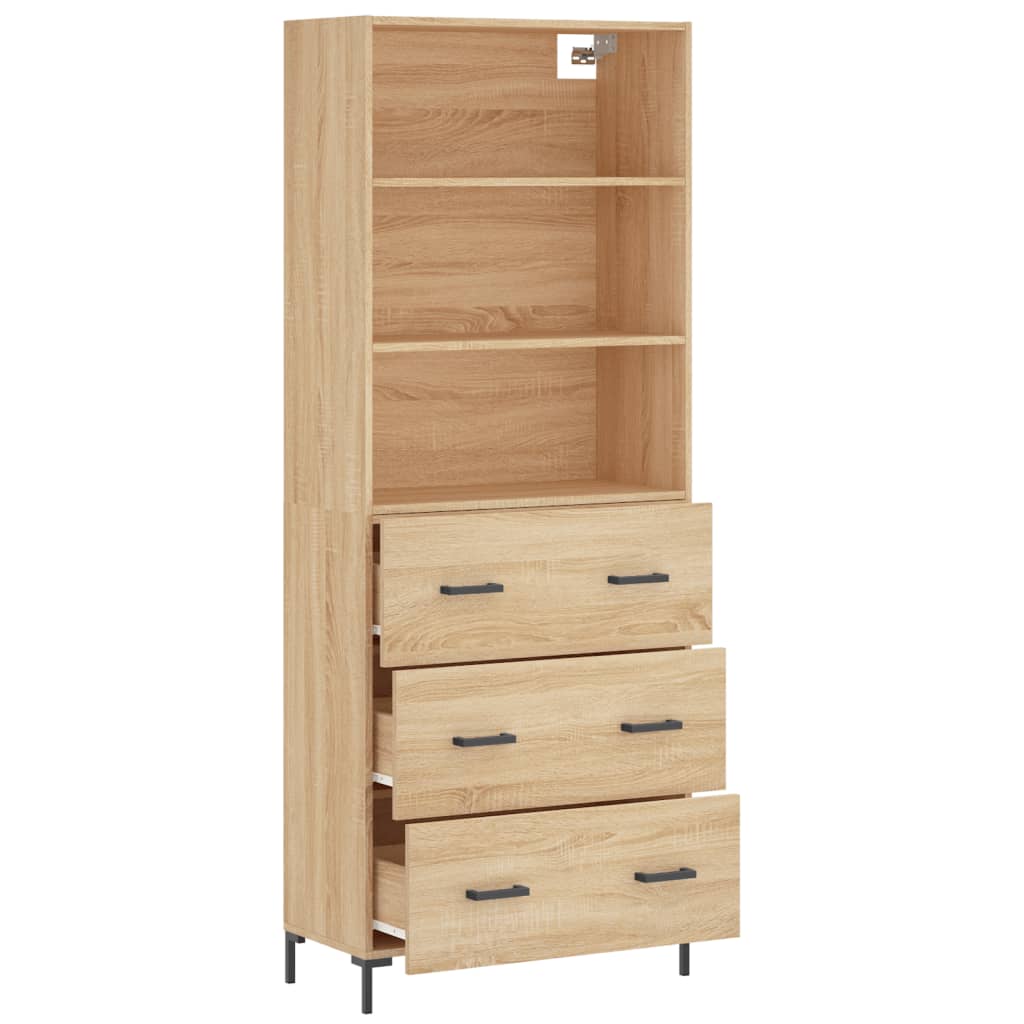 vidaXL Witrynka, dąb sonoma, 69,5x34x180 cm, materiał drewnopochodny