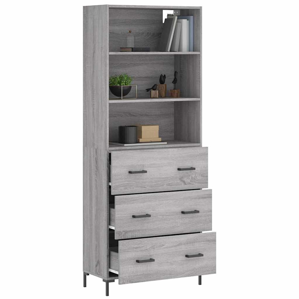 vidaXL Witrynka szary dąb sonoma 69,5x34x180cm materiał drewnopochodny