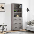 vidaXL Witrynka szary dąb sonoma 69,5x34x180cm materiał drewnopochodny