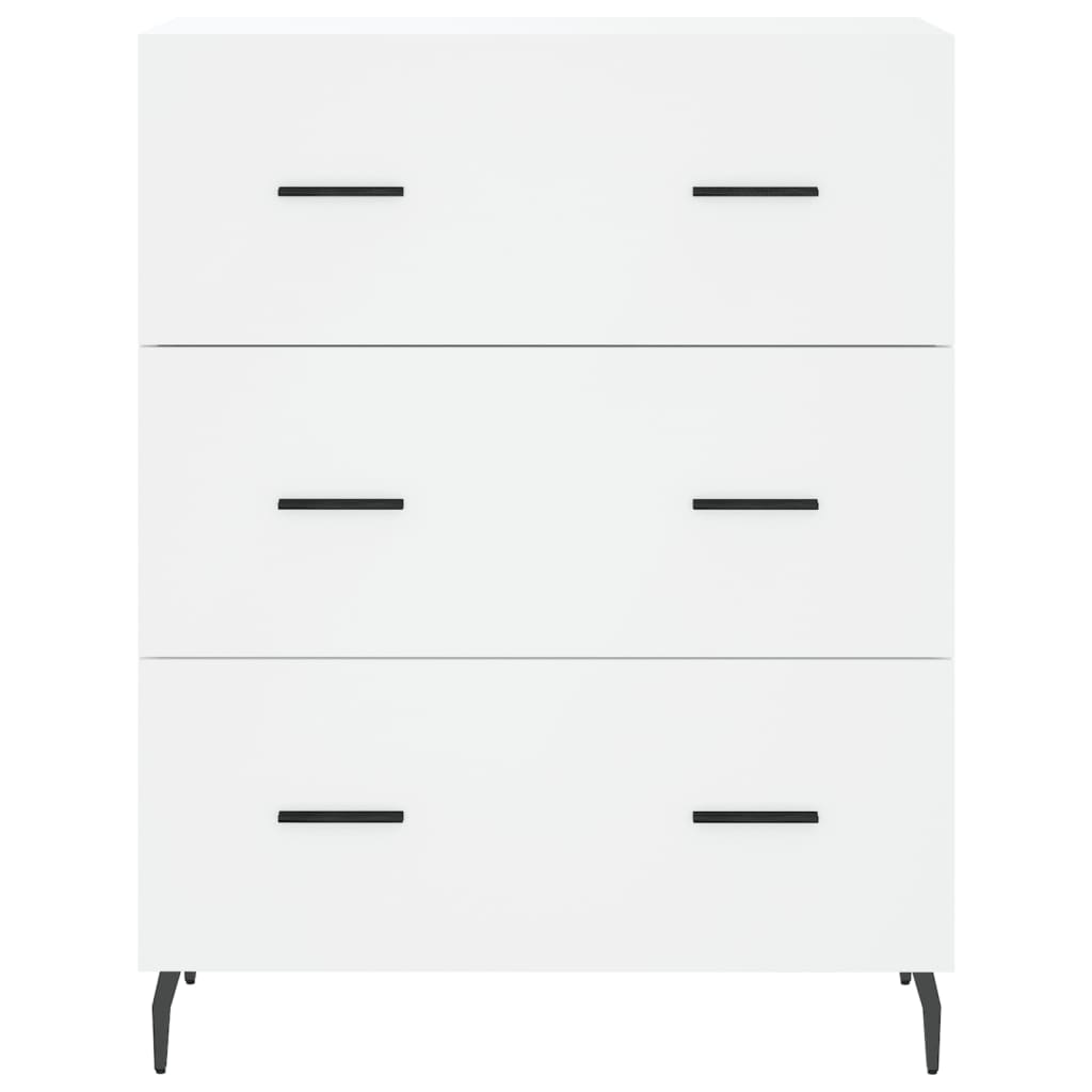 vidaXL Witrynka, biała, 69,5x34x180 cm, materiał drewnopochodny