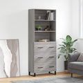 vidaXL Witrynka szary dąb sonoma 69,5x34x180cm materiał drewnopochodny