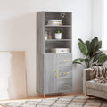 vidaXL Witrynka szary dąb sonoma 69,5x34x180cm materiał drewnopochodny