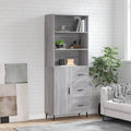 vidaXL Witrynka szary dąb sonoma 69,5x34x180cm materiał drewnopochodny