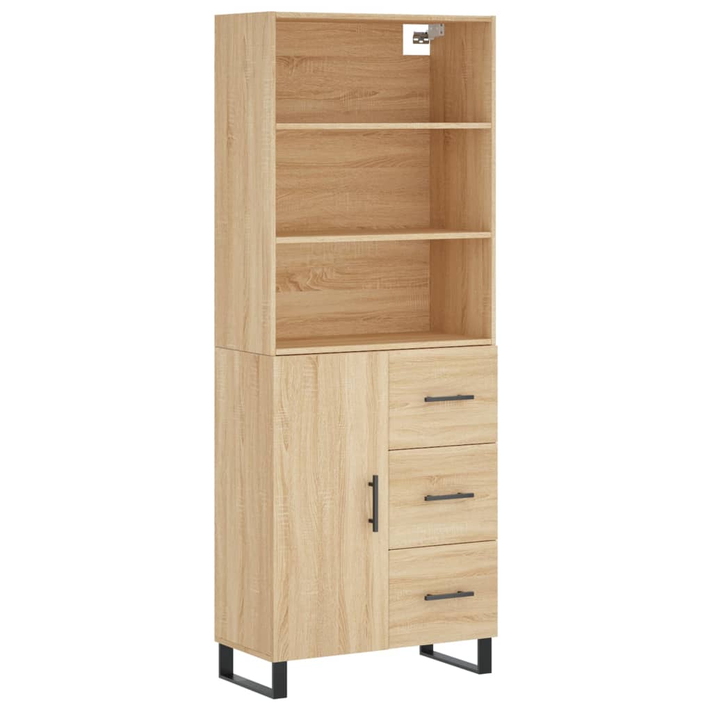 vidaXL Witrynka, dąb sonoma, 69,5x34x180 cm, materiał drewnopochodny