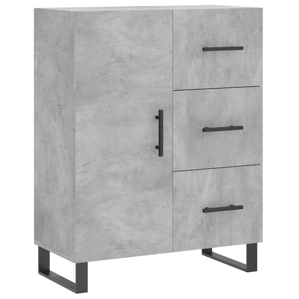 vidaXL Witrynka, szarość betonu 69,5x34x180 cm materiał drewnopochodny