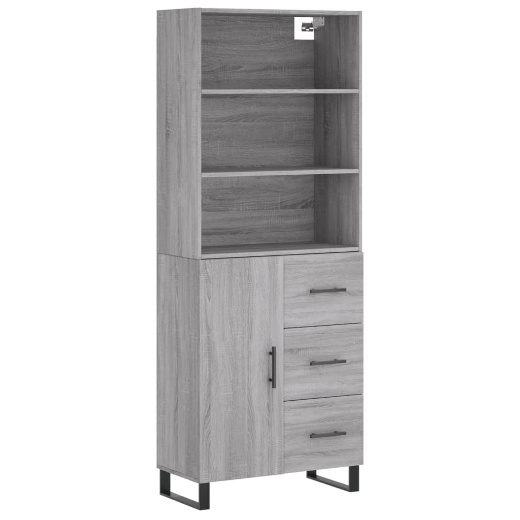 vidaXL Witrynka szary dąb sonoma 69,5x34x180cm materiał drewnopochodny