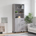 vidaXL Witrynka szary dąb sonoma 69,5x34x180cm materiał drewnopochodny