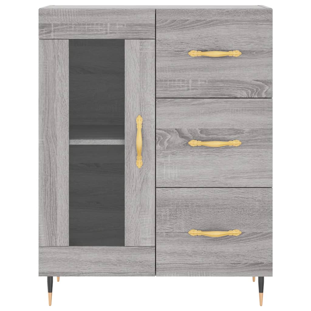 vidaXL Witrynka szary dąb sonoma 69,5x34x180cm materiał drewnopochodny