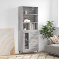 vidaXL Witrynka szary dąb sonoma 69,5x34x180cm materiał drewnopochodny