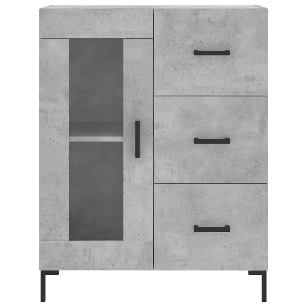 vidaXL Witrynka, szarość betonu 69,5x34x180 cm materiał drewnopochodny