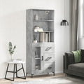 vidaXL Witrynka, szarość betonu 69,5x34x180 cm materiał drewnopochodny