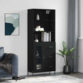 vidaXL Witrynka, czarna, 69,5x34x180 cm, materiał drewnopochodny