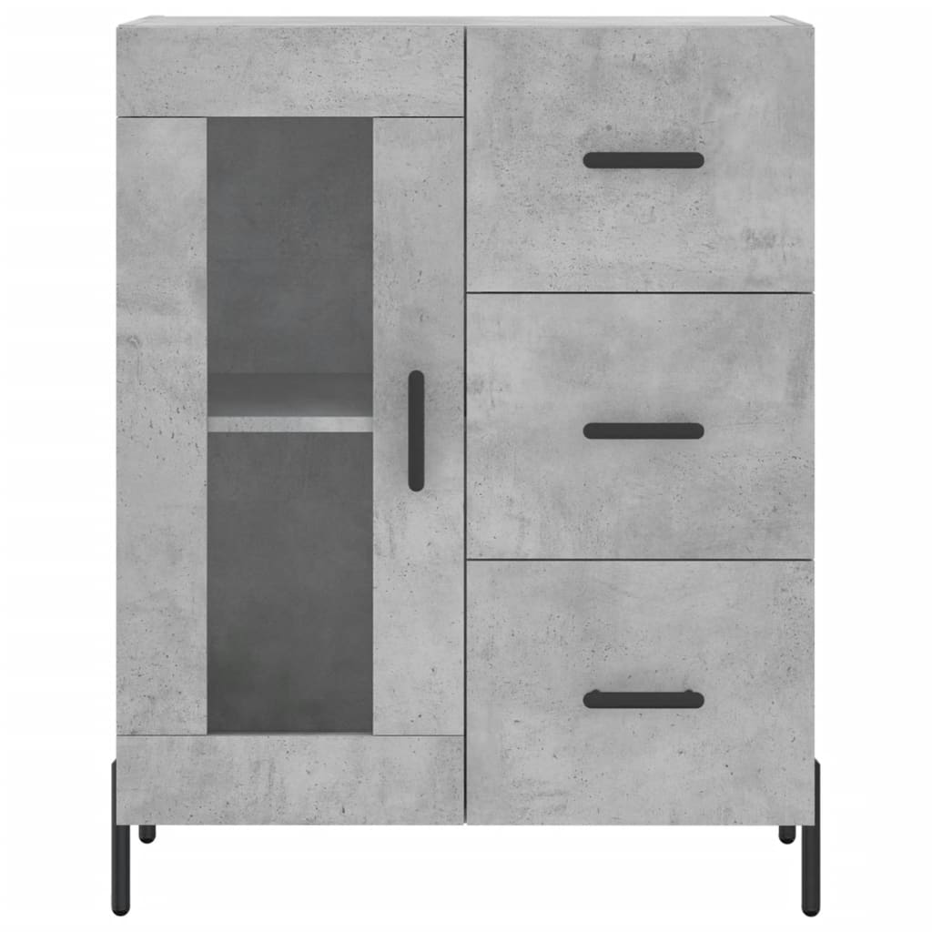 vidaXL Witrynka, szarość betonu 69,5x34x180 cm materiał drewnopochodny