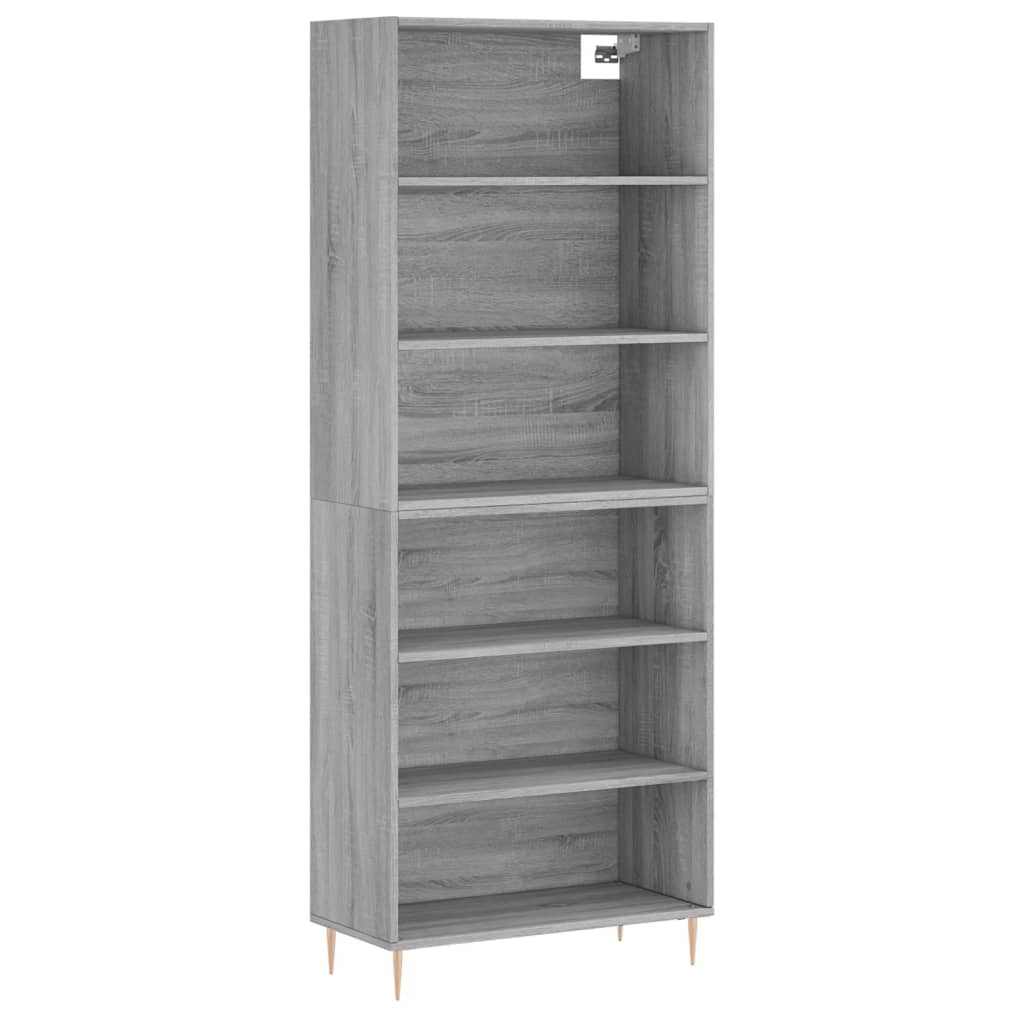 vidaXL Regał, szarość betonu, 69,5x32,5x180 cm materiał drewnopochodny