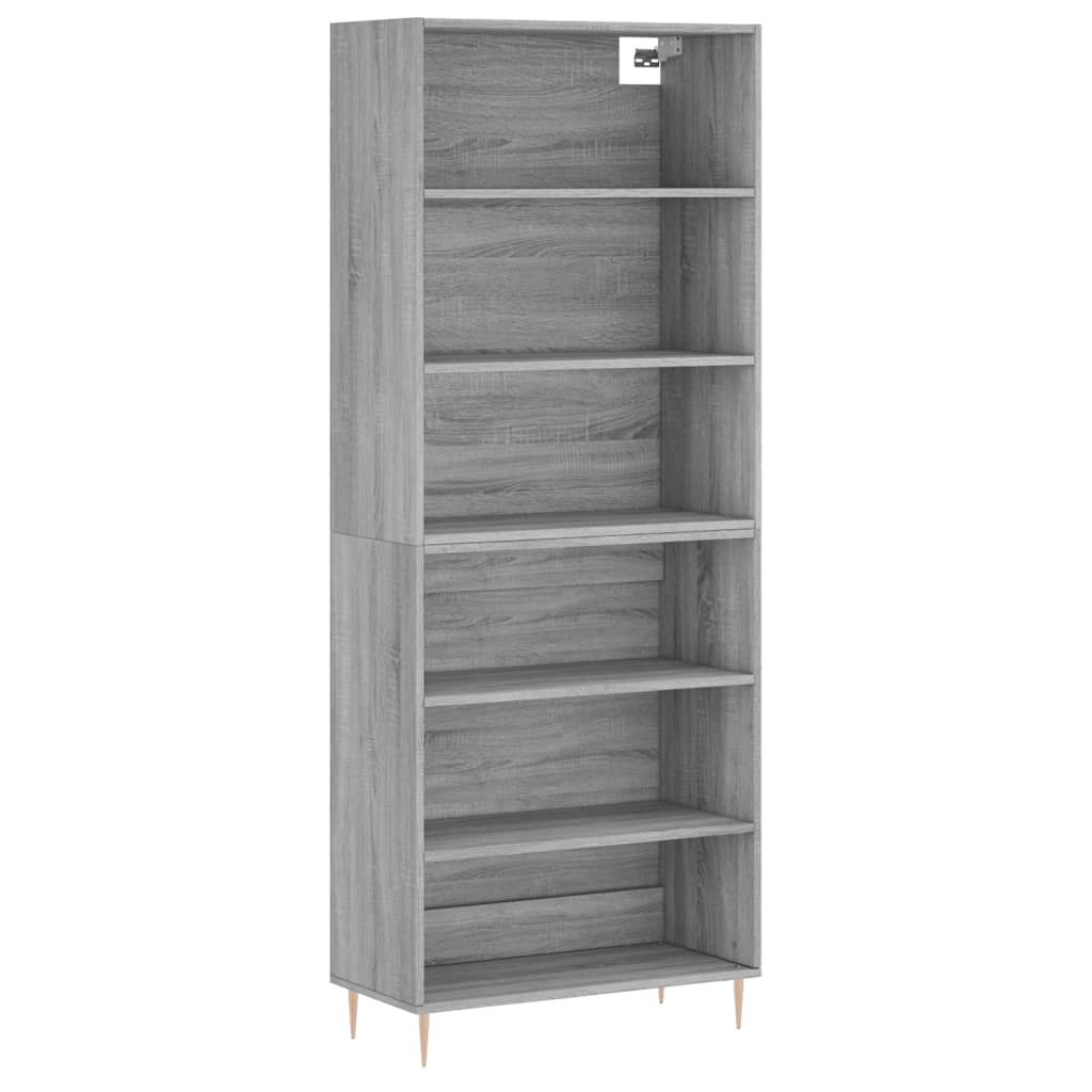vidaXL Regał szary dąb sonoma 69,5x32,5x180 cm materiał drewnopochodny
