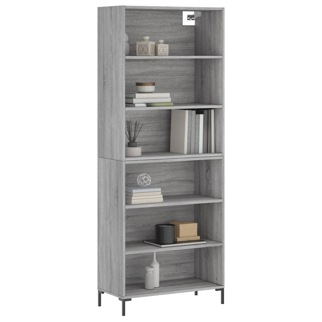 vidaXL Regał szary dąb sonoma 69,5x32,5x180 cm materiał drewnopochodny