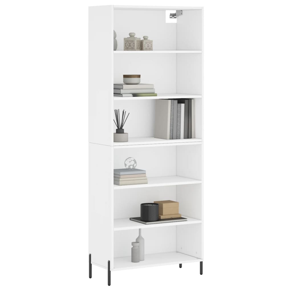 vidaXL Regał, biały, 69,5x32,5x180 cm, materiał drewnopochodny