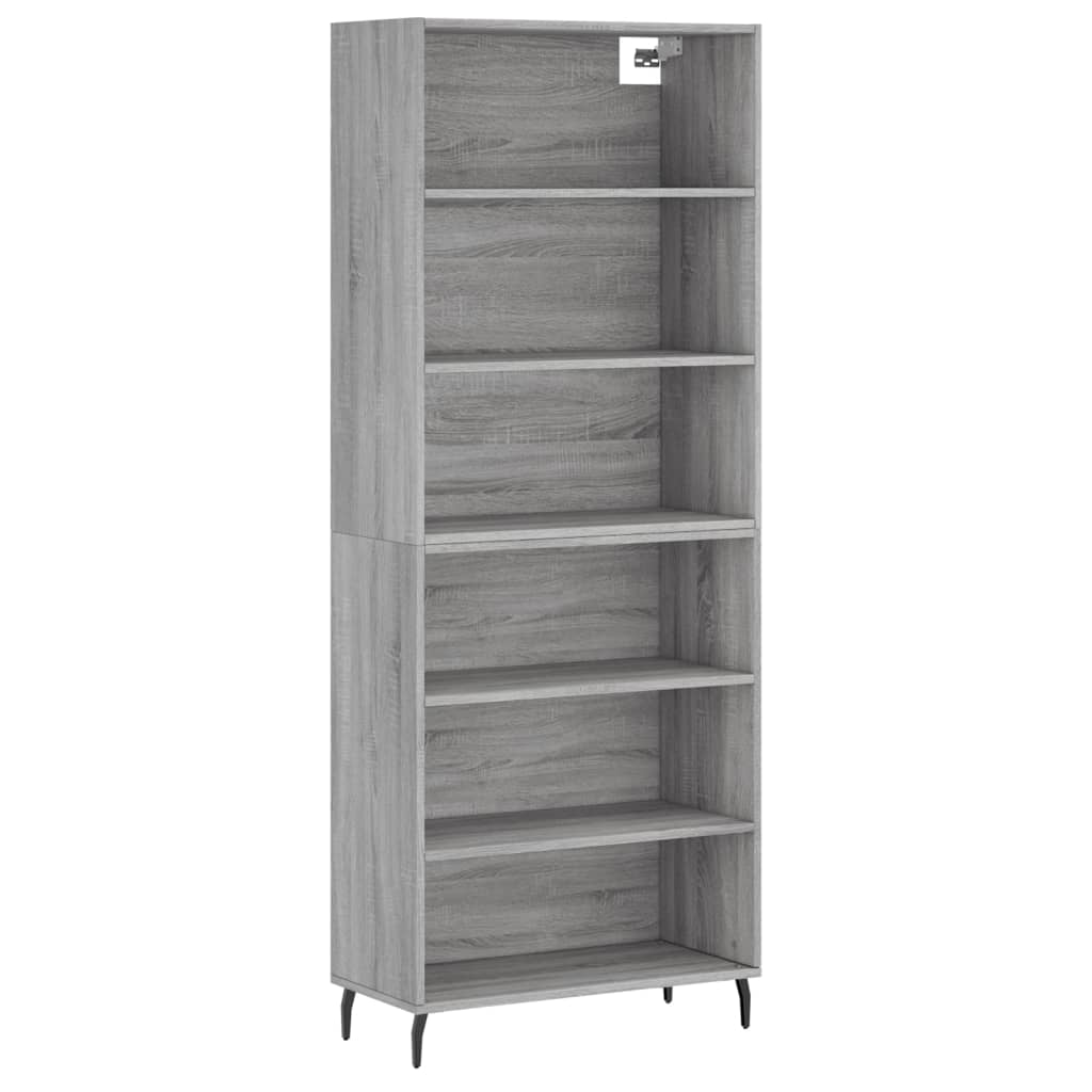 vidaXL Regał szary dąb sonoma 69,5x32,5x180 cm materiał drewnopochodny