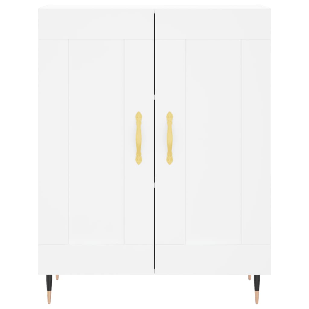 vidaXL Witrynka, biała, 69,5x34x180 cm, materiał drewnopochodny