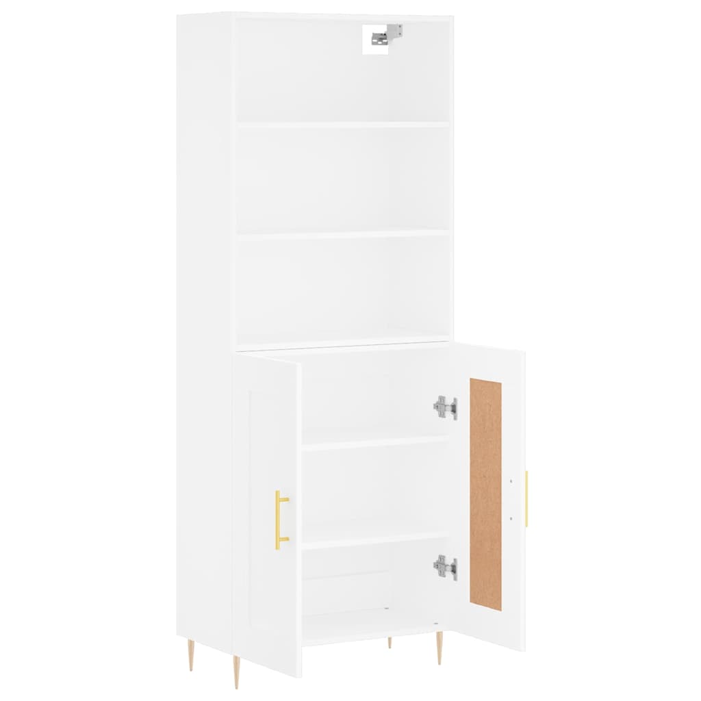 vidaXL Witrynka, biała, 69,5x34x180 cm, materiał drewnopochodny