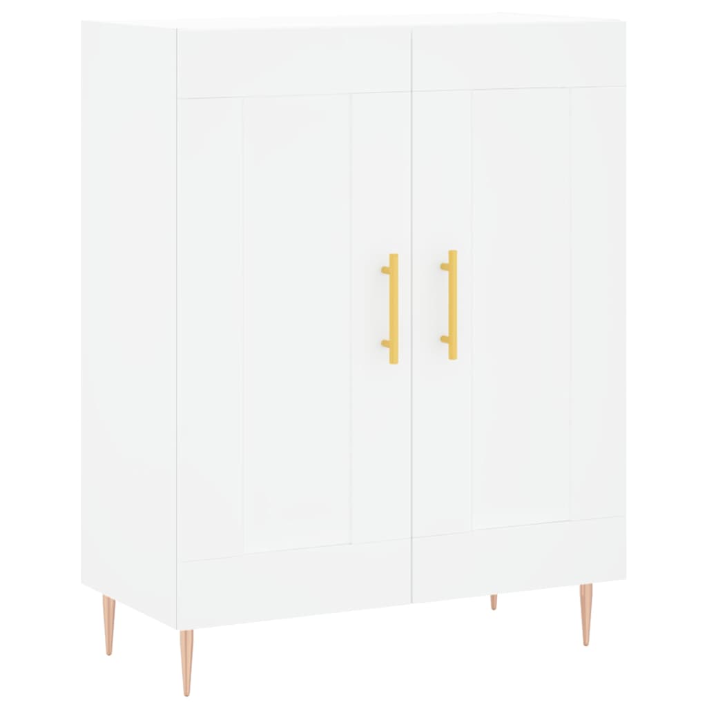 vidaXL Witrynka, biała, 69,5x34x180 cm, materiał drewnopochodny