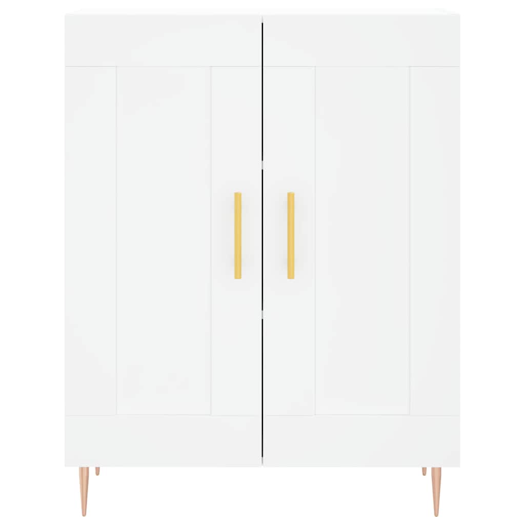 vidaXL Witrynka, biała, 69,5x34x180 cm, materiał drewnopochodny