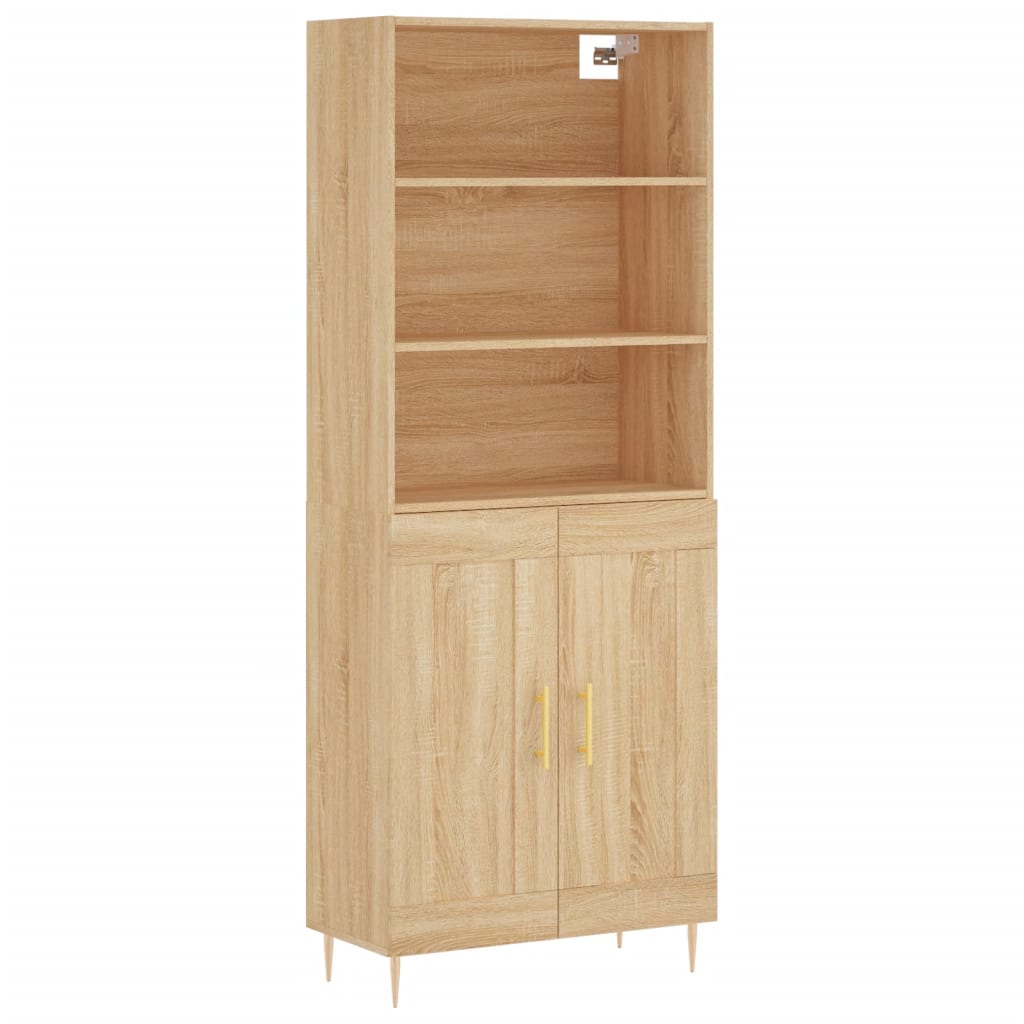 vidaXL Witrynka, dąb sonoma, 69,5x34x180 cm, materiał drewnopochodny