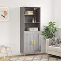 vidaXL Witrynka szary dąb sonoma 69,5x34x180cm materiał drewnopochodny