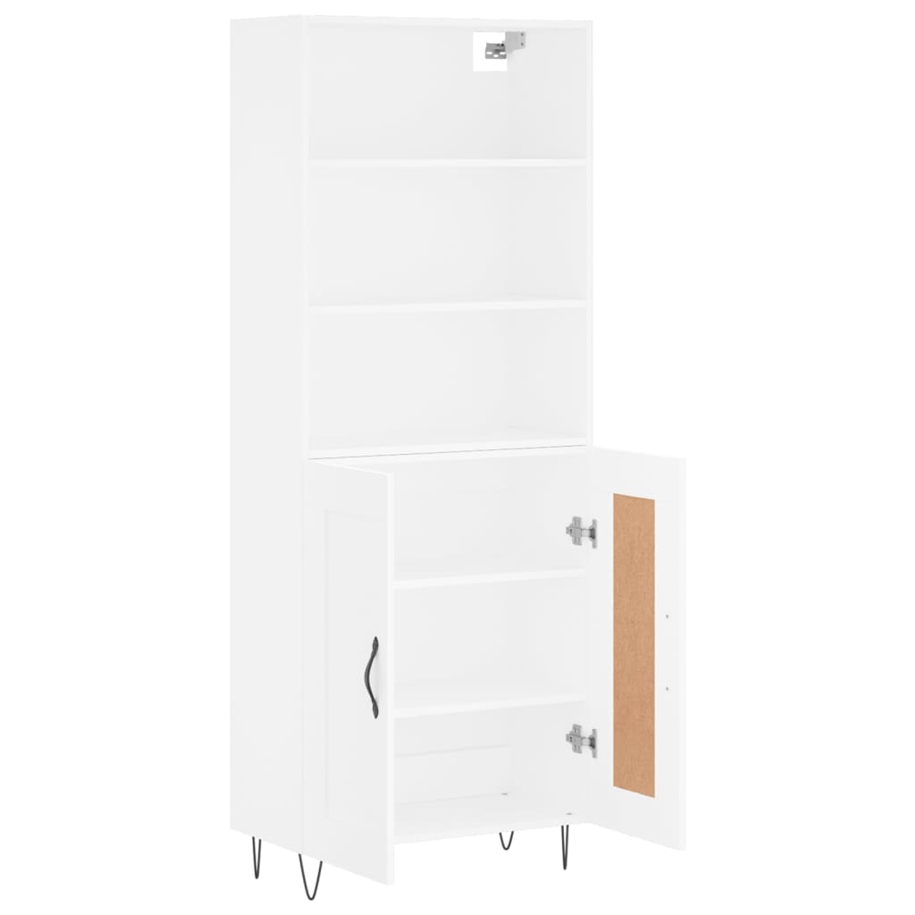 vidaXL Witrynka, biała, 69,5x34x180 cm, materiał drewnopochodny
