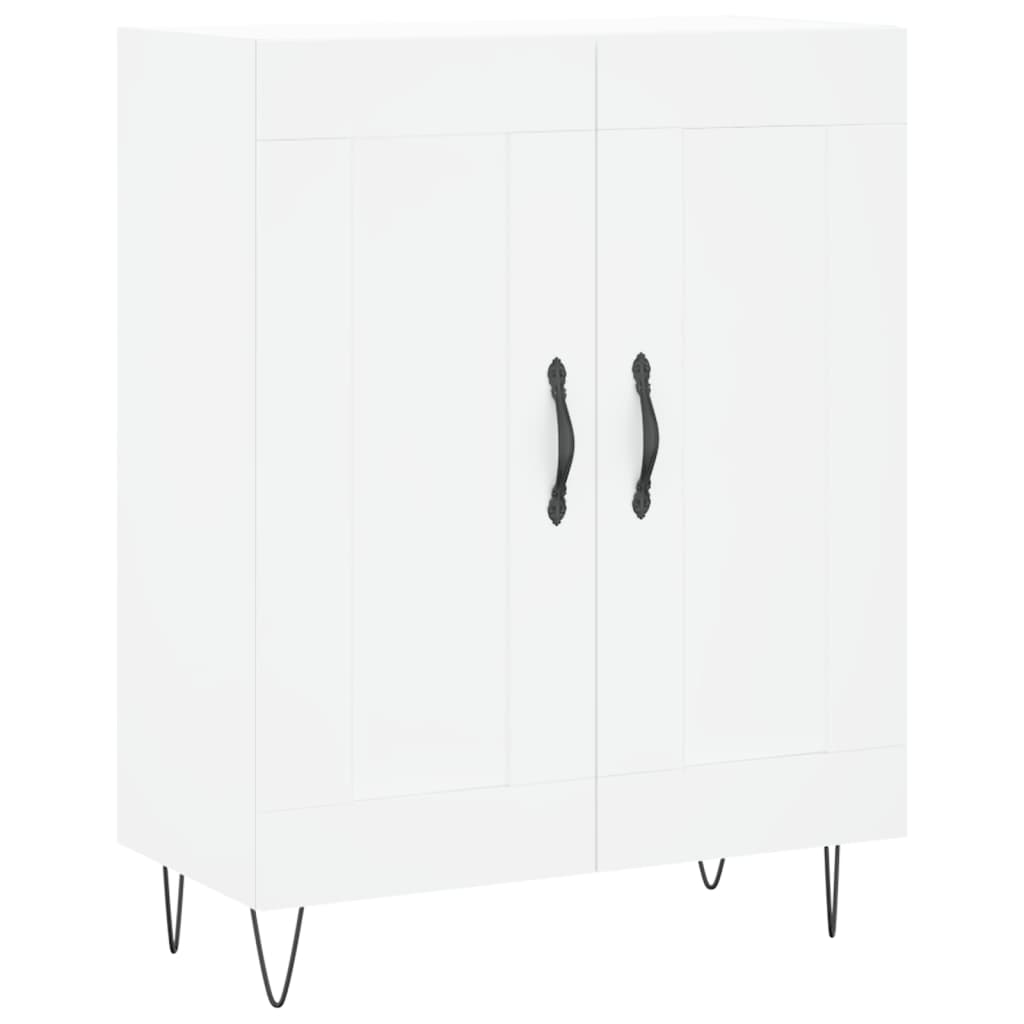vidaXL Witrynka, biała, 69,5x34x180 cm, materiał drewnopochodny
