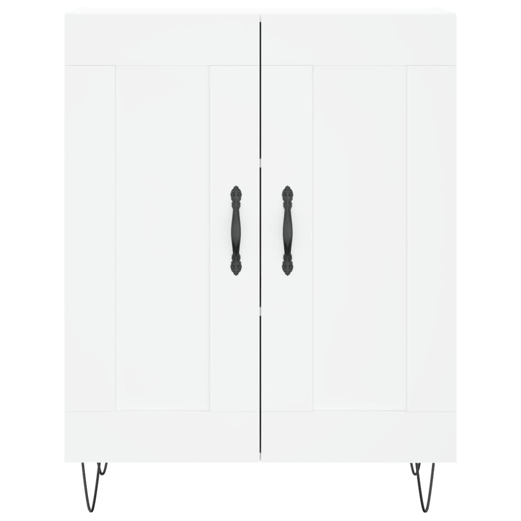 vidaXL Witrynka, biała, 69,5x34x180 cm, materiał drewnopochodny