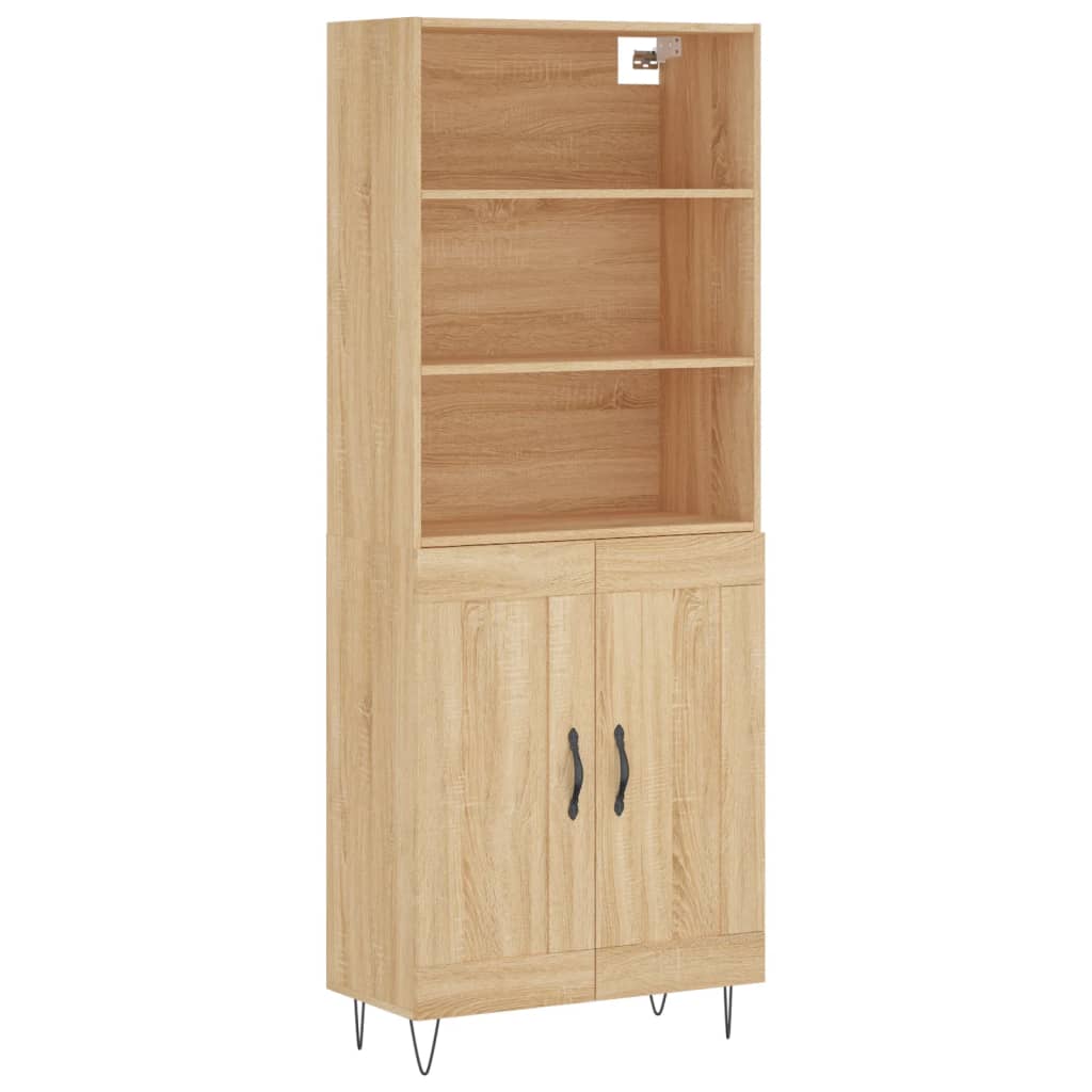 vidaXL Witrynka, dąb sonoma, 69,5x34x180 cm, materiał drewnopochodny