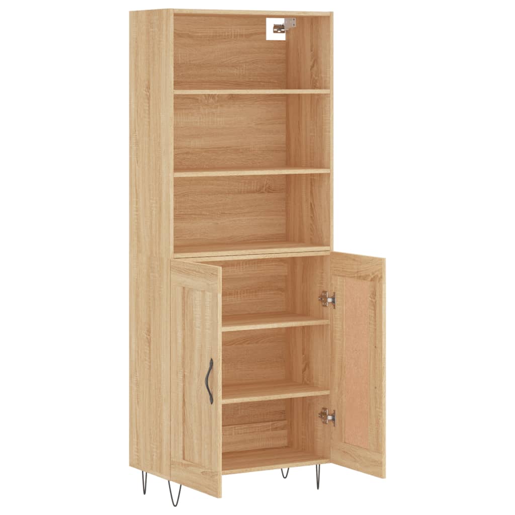 vidaXL Witrynka, dąb sonoma, 69,5x34x180 cm, materiał drewnopochodny
