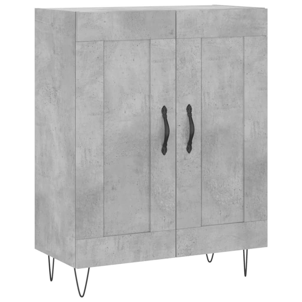 vidaXL Witrynka, szarość betonu 69,5x34x180 cm materiał drewnopochodny