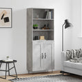 vidaXL Witrynka, szarość betonu 69,5x34x180 cm materiał drewnopochodny