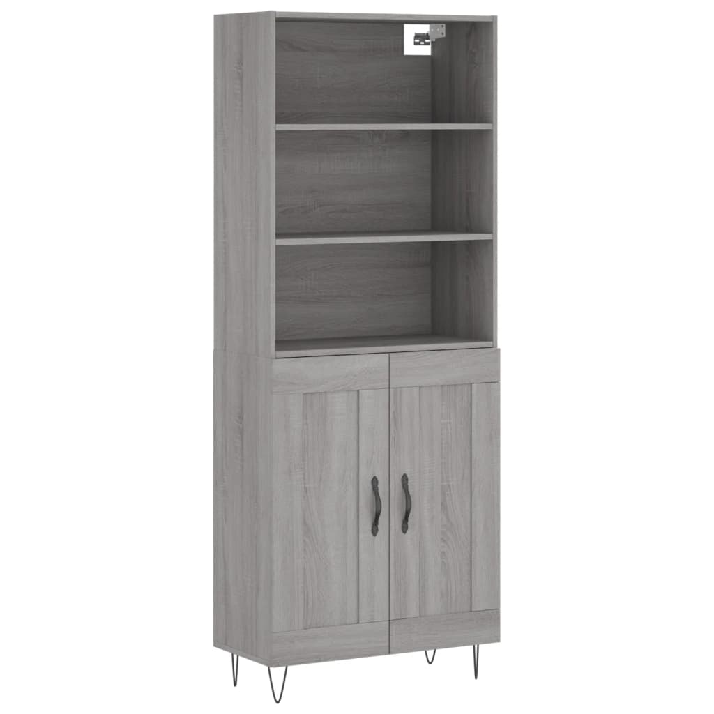 vidaXL Witrynka szary dąb sonoma 69,5x34x180cm materiał drewnopochodny