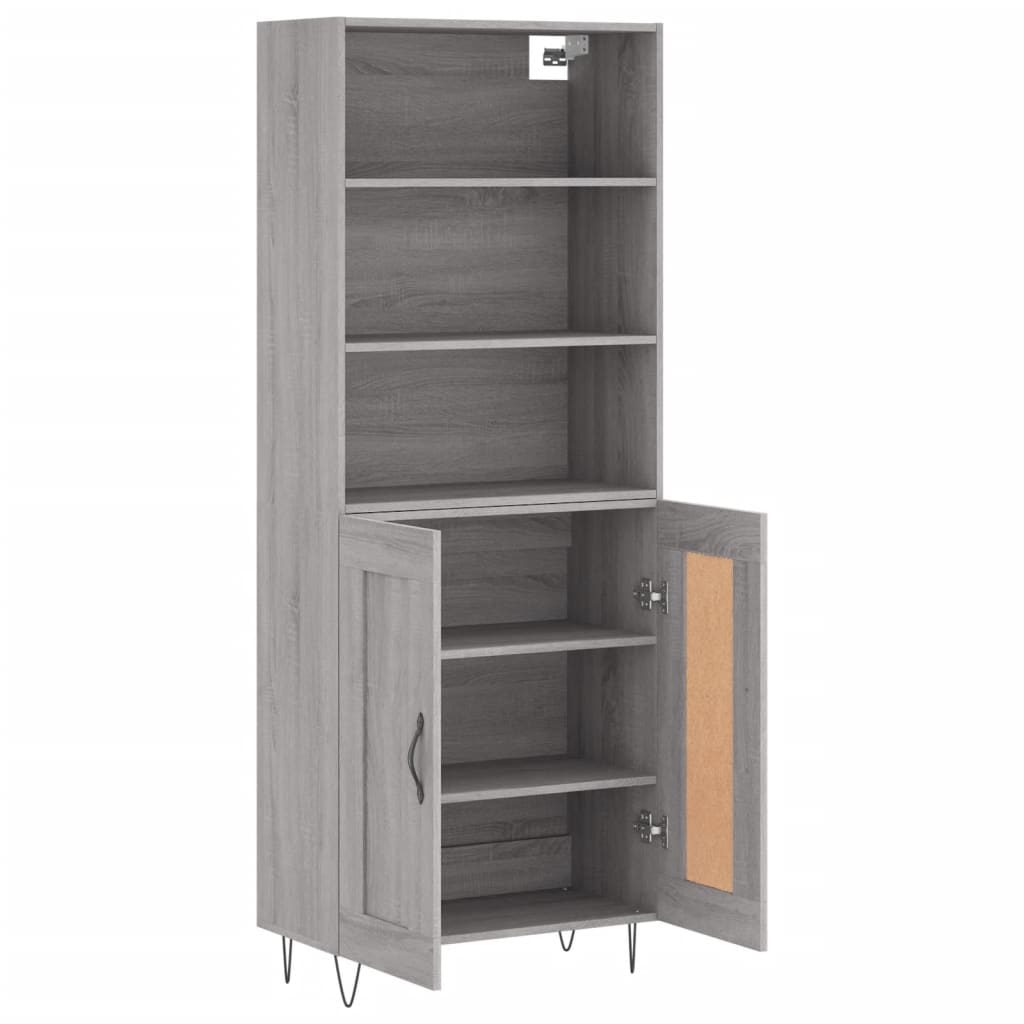 vidaXL Witrynka szary dąb sonoma 69,5x34x180cm materiał drewnopochodny