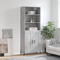 vidaXL Witrynka, szarość betonu 69,5x34x180 cm materiał drewnopochodny
