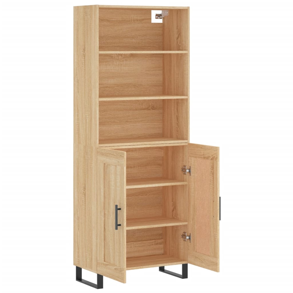 vidaXL Witrynka, dąb sonoma, 69,5x34x180 cm, materiał drewnopochodny