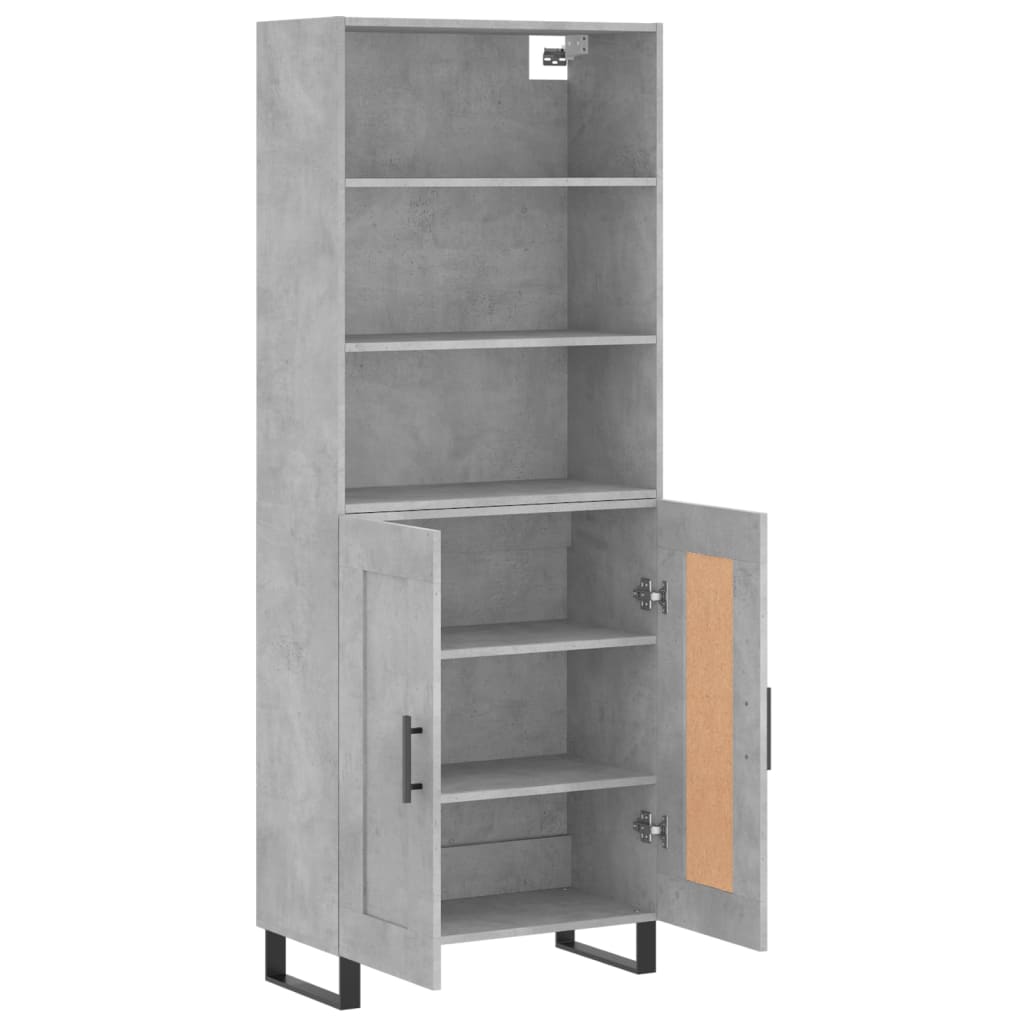 vidaXL Witrynka, szarość betonu 69,5x34x180 cm materiał drewnopochodny