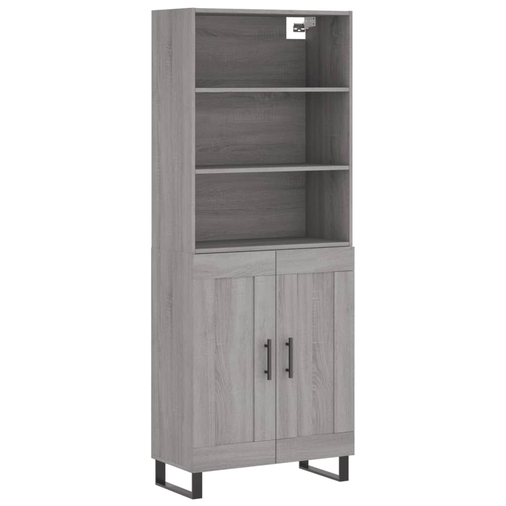 vidaXL Witrynka szary dąb sonoma 69,5x34x180cm materiał drewnopochodny