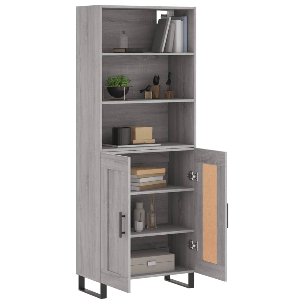 vidaXL Witrynka szary dąb sonoma 69,5x34x180cm materiał drewnopochodny