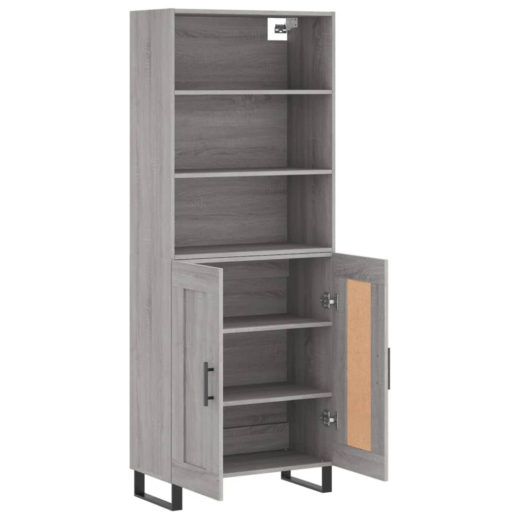 vidaXL Witrynka szary dąb sonoma 69,5x34x180cm materiał drewnopochodny