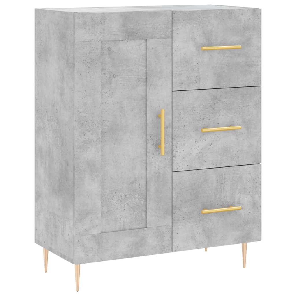 vidaXL Witrynka, szarość betonu 69,5x34x180 cm materiał drewnopochodny