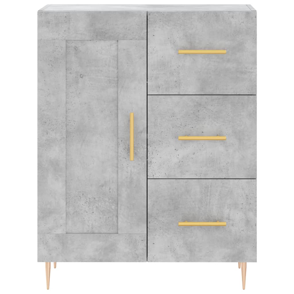 vidaXL Witrynka, szarość betonu 69,5x34x180 cm materiał drewnopochodny