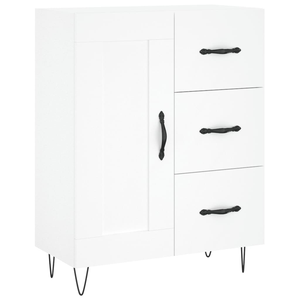 vidaXL Witrynka, biała, 69,5x34x180 cm, materiał drewnopochodny